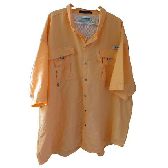 Columbia PFG Button Down Shirt Men Big & Tall 4XT Coral Fishing Vented Bahama - Picture 1 of 10